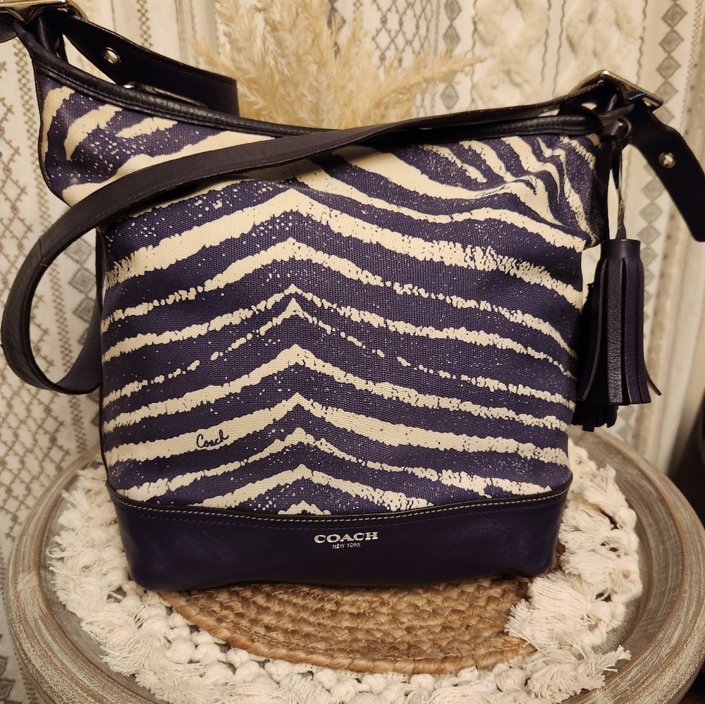 Authentic COACH LEGACY ZEBRA PRINT Duffle Bag Purse Tote